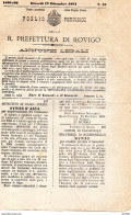 1891 PREFETTURA DI ROVIGO ANNUNZI LEGALI - Historical Documents