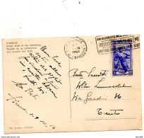 1951 CARTOLINA CON ANNULLO FIRENZE + TARGHETTA - 1946-60: Poststempel