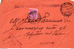 1950 LETTERA CON ANNULLO CAMPOSAMPIERO  PADOVA - Postage Due