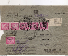 1951 LETTERA RACCOMANDATA CON ANNULLO VENEZIA - Portomarken