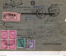 1951 LETTERA RACCOMANDATA  CON ANNULLO PADOVA - Postage Due