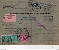 1951 LETTERA RACCOMANDATA  CON ANNULLO PADOVA - Portomarken