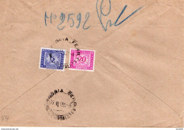 1954 Lettera Con Annullo Foggia - Portomarken