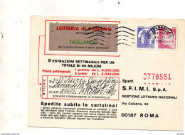 1982 CARTOLINA LOTTERIA DI AGNANO CON ANNULLO  ARZANO NAPOLI - 1981-90: Marcofilia