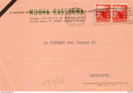 1948 CARTOLINA CON ANNULLO FIRENZE + TARGHETTA - 1946-60: Marcofilia