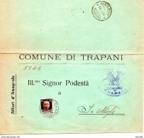 1935 LETTERA CON ANNULLO TRAPANI - Marcofilía
