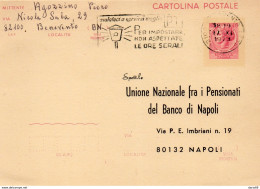 1973 CARTOLINA CON ANNULLO BENEVENTO + TARGHETTA - Entero Postal