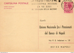 1973 CARTOLINA CON ANNULLO SALERNO + TARGHETTA AERONAUTICA  MILITARE - Entero Postal