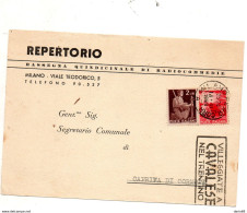 1949 CARTOLINA CON ANNULLO MILANO + TARGHETTA  VILLEGGIATE A CAVALESE - 1946-60: Storia Postale