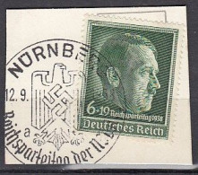 DR 672, Gestempelt, Auf Briefstück, Reichsparteitag, 1938 - Usados