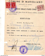 1964   CERTIFICATO CON MARCHE COMUNALI MARIGLIANO   NAPOLI - Cinderellas