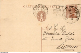1932 CARTOLINA CON ANNULLO FAUGLIA PISA - Interi Postali
