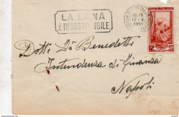 1951  LETTERA CON ANNULLO NAPOLI + TARGHETTA LA LANA - 1946-60: Poststempel