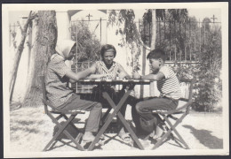 Gioco Delle Carte Nel Cortile - 1950 Fotografia Vintage - Places