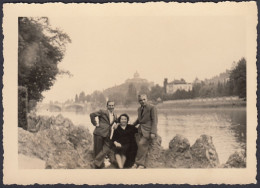 Italia, Lago E Paese Da Identificare, 1950 Fotografia Vintage, Old Photo - Places