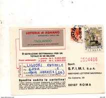 1982 CARTOLINA LOTTERIA DI AGNANO CON ANNULLO VARAZZE SAVONA - 1981-90: Poststempel