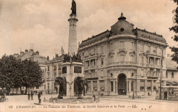 CPM - P - SAVOIE - CHAMBERY - LA FONTAINE DES ELEPHANTS - LA SOCIETE GENERALE ET LA POSTE - Chambery