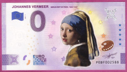 0-Euro PEBF 2021-1 COLOR JOHANNES VERMEER - MEISJE MET DE PAREL - FARBDRUCK - Pruebas Privadas