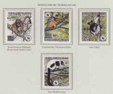 MADAGASCAR 1988 WWF Animals Onkeys Mi 1110-1113 MNH(**) Fauna 749 - Apen