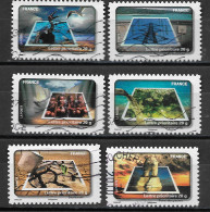 France 2010  Oblitéré  Autoadhésif  N° 404 - 407 - 410 - 411 - 412 - 414   -   Fête Du Timbre  -  L'eau  - - Used Stamps