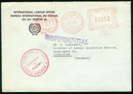 Br Switzerland, Geneve 22 (ILO) 1970 Official Cover > Denmark (meter Cancel International Labour Office) #bel-1050 - Covers & Documents