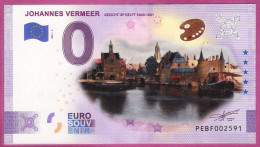 0-Euro PEBF 2021-2 COLOR JOHANNES VERMEER - GEZICHT OP DELFT - FARBDRUCK - Pruebas Privadas