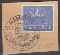 DR 698, Gestempelt, Auf Briefstück, 70 Jahre Deutsches Derby, 1939 - Used Stamps