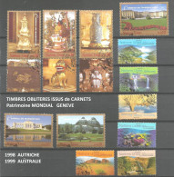 ONU Nations Unies Patrimoine Mondial GE 1998 1999   Timbres Oblitérés  Issus De Carnets - Usati