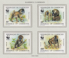 CAMEROON 1988 WWF Monkeys Mi 1155-1158 MNH(**) Fauna 751 - Scimmie