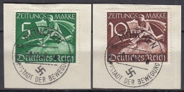 DR  Z 738-739, Gestempelt, Auf Briefstück, Zeitungsmarken, 1939 - Gebruikt