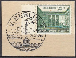 DR  743, Gestempelt, Auf Briefstück, Briefmarkenausstellung Berlin, 1940 - Usati