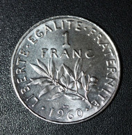 Curiosité ! Pièce De 1 Franc 1960 De 34mm Uniface ! Module écu (Frappe Récente Monnaie De Paris) - Andere & Zonder Classificatie