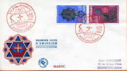 Maroc;FDC 1er Jour; 1966 ,TP N°507A " Croissant Rouge,croix Rouge "Morocco;Marruecos - Maroc (1956-...)