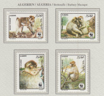 ALGERIA 1988 WWF Monkeys Barbary Macaque Mi 972-975 MNH(**) Fauna 753 - Scimmie