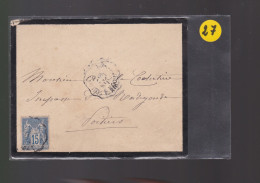 Un Timbre 15 C Type Sage   Sur Enveloppe S.C 1891   Destination  Poitiers - 1877-1920: Periodo Semi Moderno