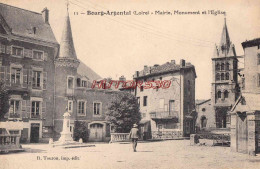 CPA BOURG ARGENTAL - MAIRIE ET EGLISE - Bourg Argental