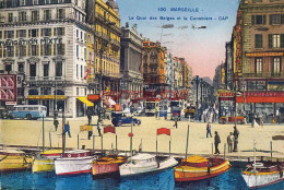 CPA MARSEILLE - LE QUAI DES BELGES ET LA CANEBIERE - Vieux Port, Saint Victor, Le Panier