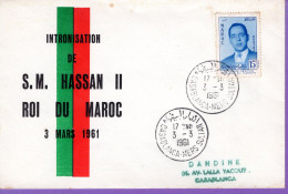 Maroc;FDC 1er Jour ;1961; TP N°377 " Intronisation D'Hassan II " Morocco,Marruecos - Morocco (1956-...)