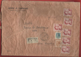 ITALIA - Storia Postale Repubblica - 1978 - 6x 1000 Michelangiolesca + 30 + 120 Siracusana - Assicurata - Banco Di Sarde - 1981-90: Marcofilia