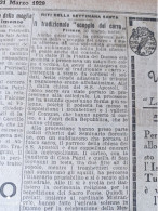 CORRIERE DELLA SERA 31/3/1929 FIRENZE SCOPPIO DEL CARRO ARTICOLO DI MARINO MORETTI - Altri & Non Classificati