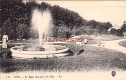 CPA SENS - LE TAPIS VERT ET LE JET D'EAU - Sens