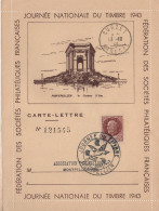 Journee Du Timbre 1943 - Montpellier - Carte Lettre - 1921-1960: Modern Period