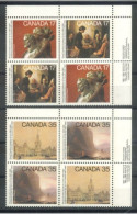 CANADA - 1980, CENTENARY OF ROYAL CANADIAN ACADEMY OF ARTS STAMPS COMPLETE SET OF 4, ONE PAIR OF EACH, UMM (**). - Neufs