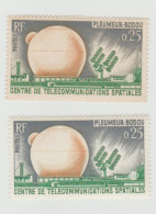 Variété 2 Timbres 1962 YT 1360 Centre De Télécommunications Variété De Couleur - Unused Stamps