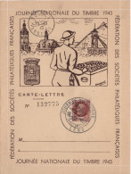 Journee Du Timbre 1943 - Lens - Carte Lettre - 1921-1960: Période Moderne
