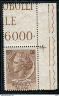 Siracusana Lire 100 Stelle II Dent. 13,1/4 Filigrana Poco Visibile - Variétés Et Curiosités