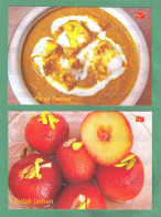 INDIA 2023 Inde Indien - INDIAN CUISINES Picture Post Card - Palak Paneer & Gulab Jamun - Postcards, Food, Postcard - Recipes (cooking)