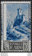 1949 San Marino Paesaggi Lire 10 Varietà MNH Sass. N. 349a - Autres & Non Classés