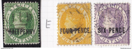 1882-84 ST. LUCIA - SG N° 25/28/30  3 Values  USED - Sonstige & Ohne Zuordnung