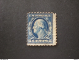 UNITED STATE EE.UU ÉTATS-UNIS US USA 1914 5c Washington Deep Blue PERF. 9 Watermarked 191 - Usados